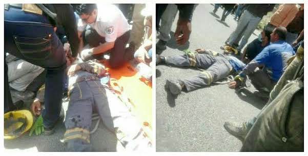 سقوط از جرثقیل یک کارگر اداره برق در ارومیه