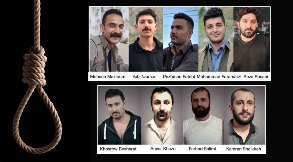 Imminent execution threat for nine Kurdish prisoners of conscience in Iran